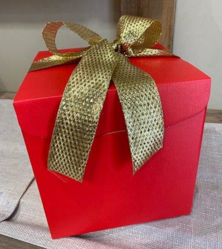 scatola rossa natalizia - riseria baucero vercelli