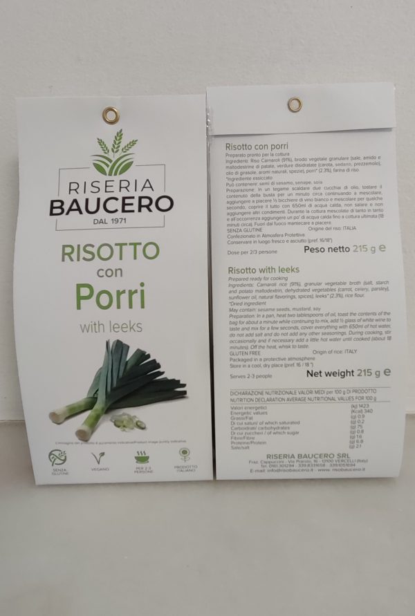 Risotto pronto con Porri