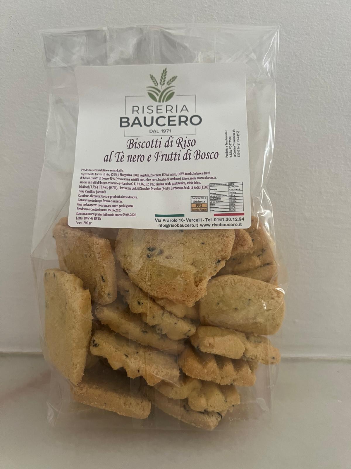 Biscotti di Riso al Tè Nero e Frutti di Bosco